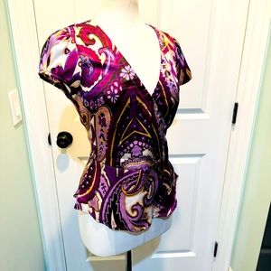 Y2K vintage Rampage paisley  jeweled tone blouse with side zipper